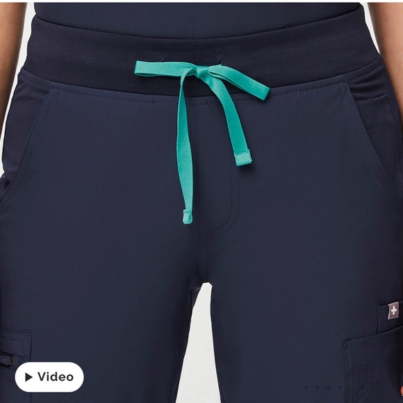 Figs Yola FREEx Lined Scrub Pants Womens XXL High Waist W23SW2007 Navy Blue - Picture 3 of 9